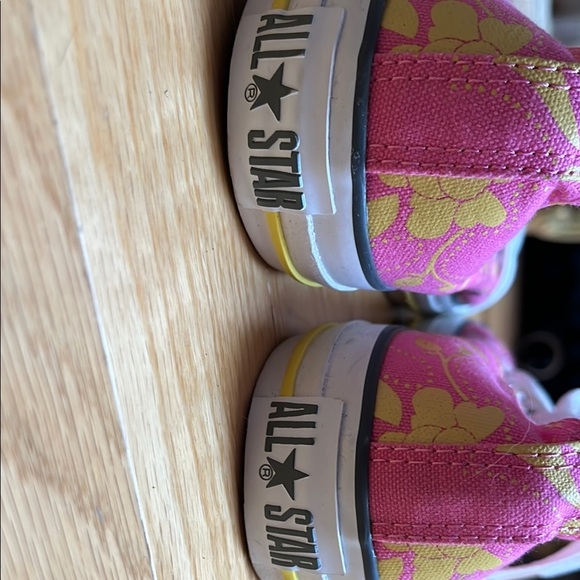Converse Pink and Yellow Floral Sneakers - Picture 5 of 5